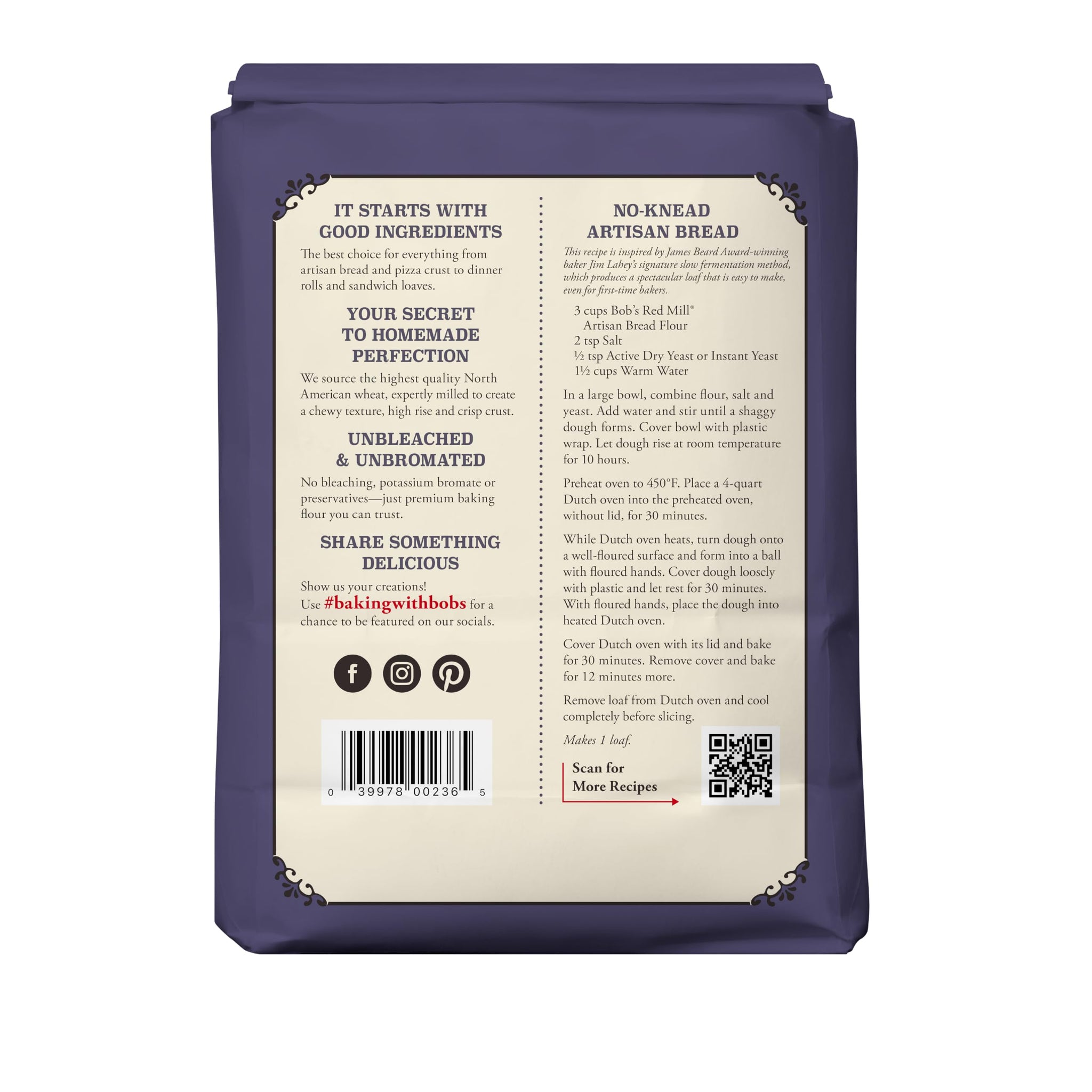 Bob's Red Mill Artisan Bread Flour, 5lb (Pack of 1) - Vegan, Kosher, Unbleached, Unbromated