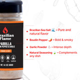 Brazilian Flame Parrilla Seasoning - Parrilla Boudin Pepper & Garlic - 14.1oz