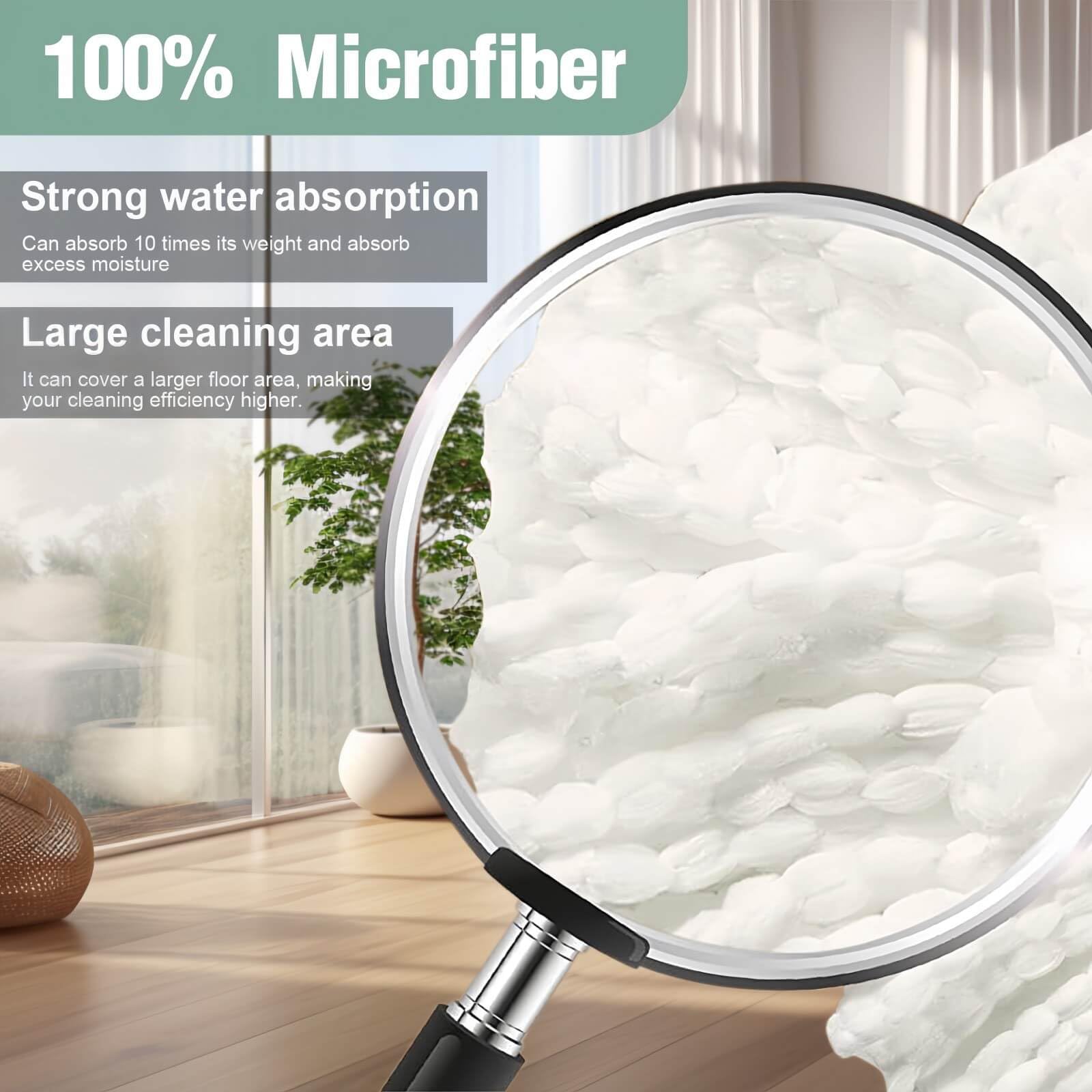 Spin Mop Replacement Handle, Upgraded Reinforced Locking 360° Spinning Adjustable Cleaning Mop, 2 Reinforced Locking Telescopic Rods + 3 Reusable