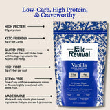 Folk Revival Vanilla Protein Shake Blend - Plant Based, Gluten-Free, Stevia Free - Vegan Protein with 25g Protein & 4g Net Carbs Per Serving - Smooth