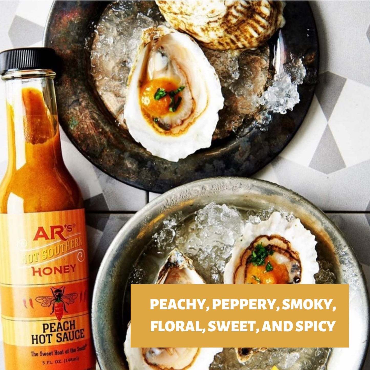 AR's Peach Hot Sauce - Made with Habanero Peppers & Real Peaches, All Natural, No Additives, No Preservatives - 5 Ounce (Pack of 1)