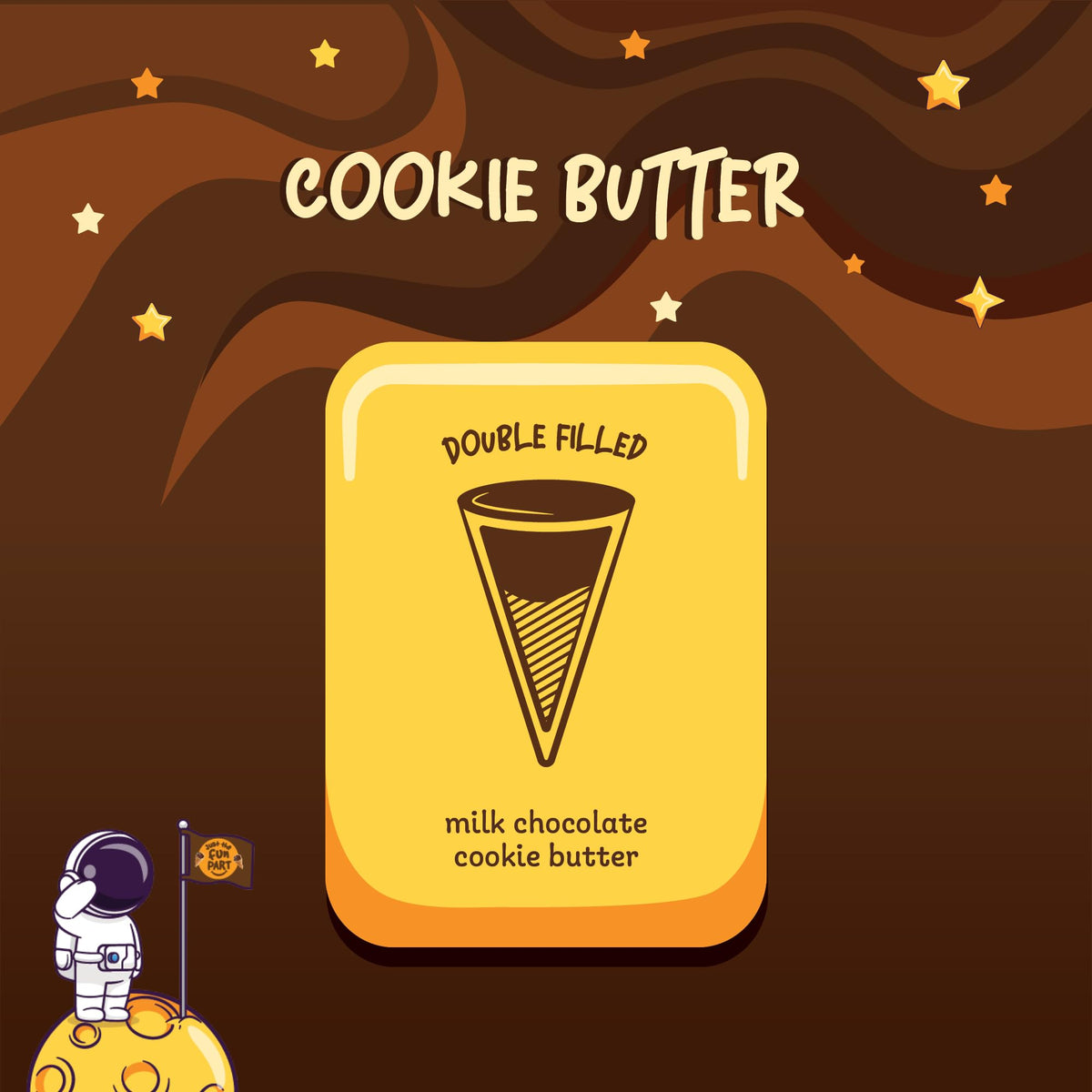 Just The Fun Part Waffle Cones, Milk Chocolate & Cookie Butter