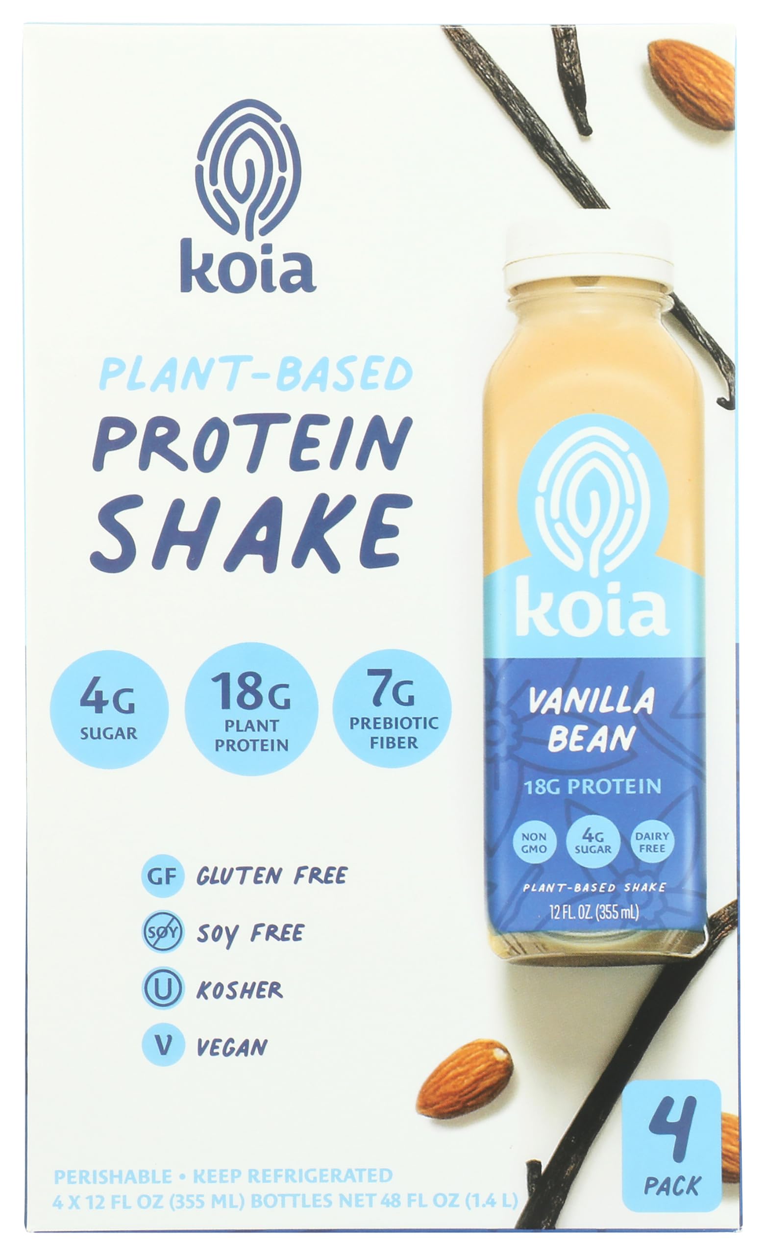 Koia Vanilla Bean Protein Shake 4pk, 12 FZ