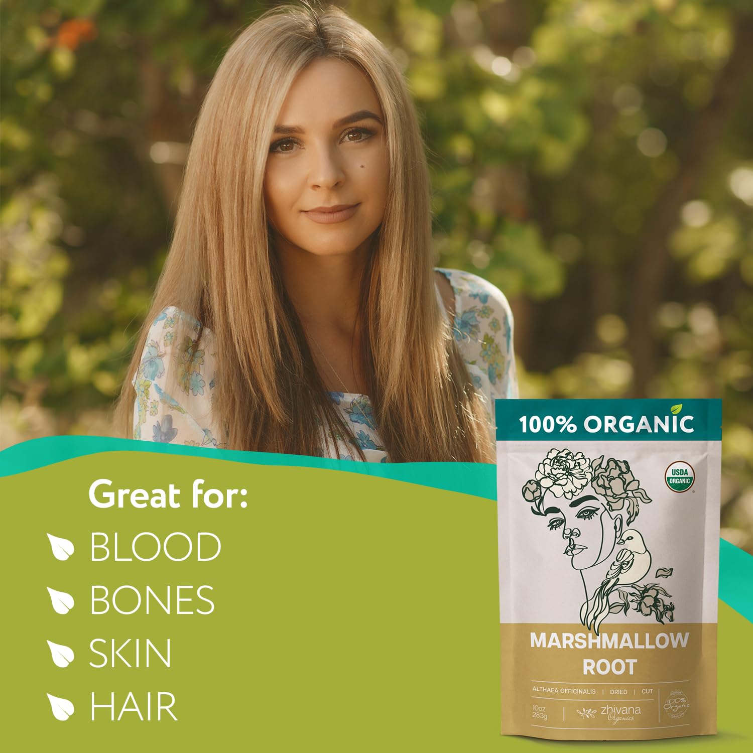 Organic Marshmallow Root (2 Pack) - All-Natural, Pure Herbal Tea for Soothing Throat & Digestive Health