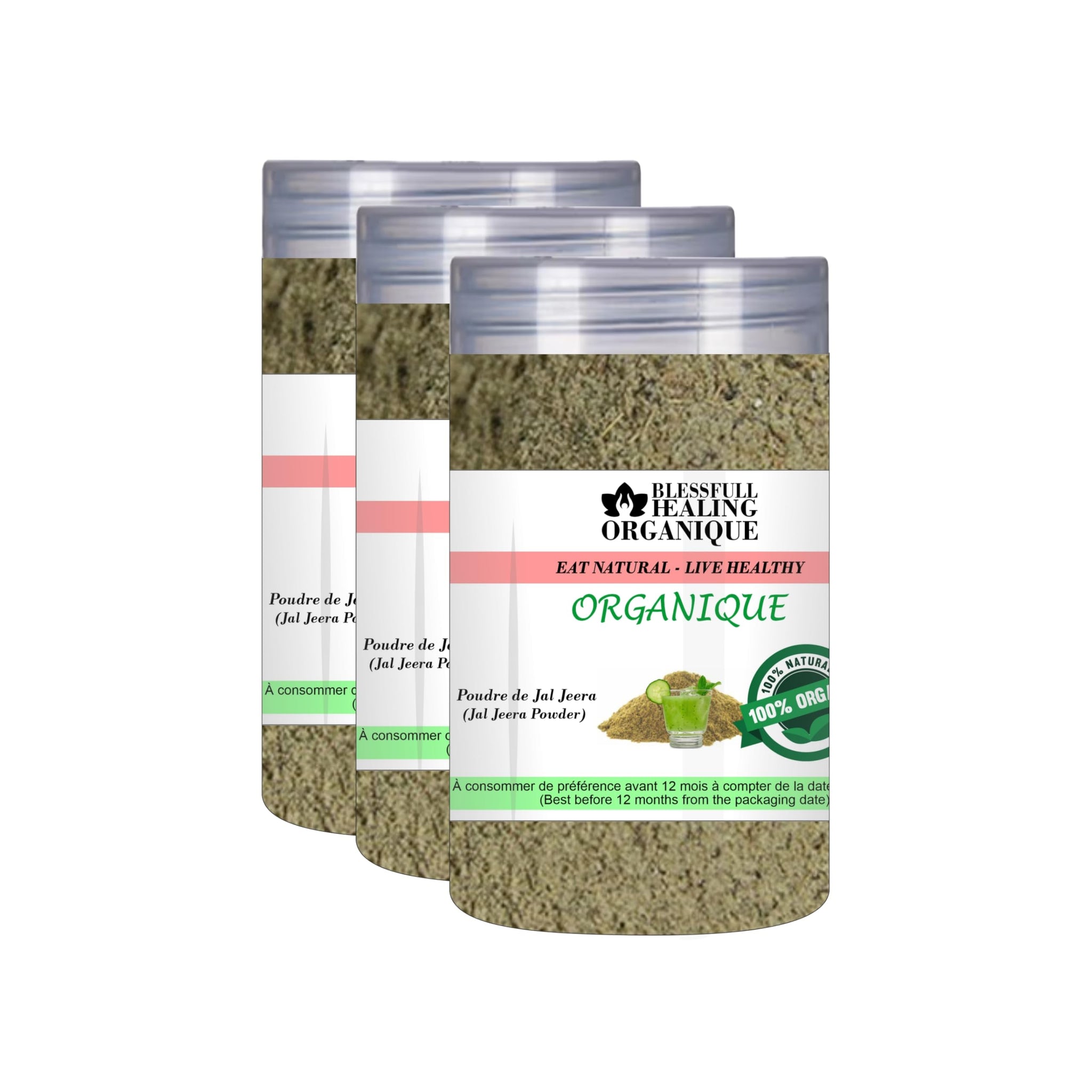 Blessfull Healing Organic Jal Jeera Powder 100 Gram (3.52 oz) Each (Pack Of 3) = 300 Grams, Vegan