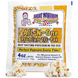 4oz Popcorn Machine Popcorn Packets - Pre-Measured, Movie Theater Style, All in One Gourmet Pop Corn Kernels for Popping with Butter Flavored Salt