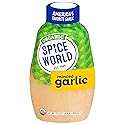 Spice World Squeezable Organic Minced Garlic - Value 20oz Container, USDA Certified Organic Garlic with Non-GMO Ingredients - Ready-to-Use Seasonings