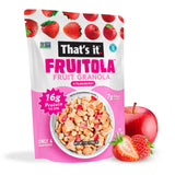 That’s it. Fruitola Fruit Granola - Strawberry, 16g Plant-Based Protein + 7g Fiber from Fruit Per Bowl, 100% Real Fruits, Only 4 Ingredients, Zero
