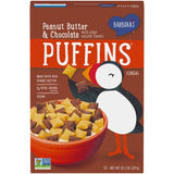 BARBARA'S Puffins Peanut Butter and Chocolate Cereal, Non-GMO, Vegan, 10.5 Oz Box (12 Count)