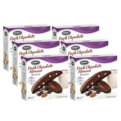 Nonni's Biscotti, Dark Chocolate Almond, 6 Boxes, 48 Biscotti Total