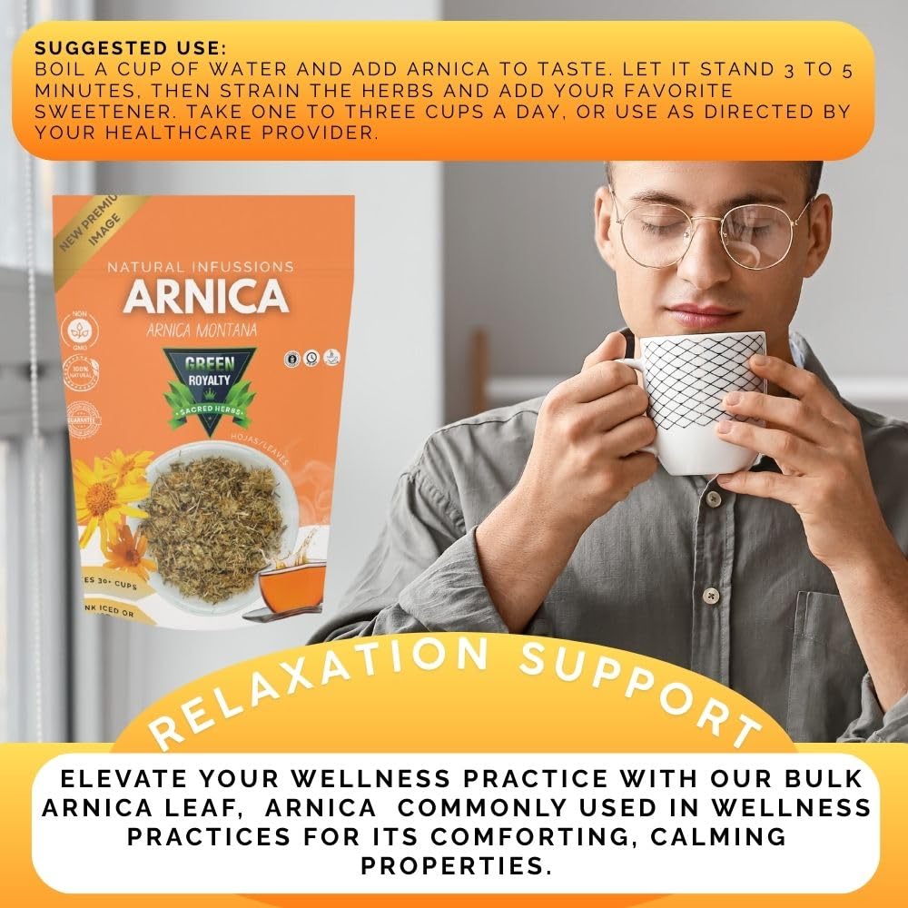Arnica Herb Tea Bags, 2 Pack, 30+ Cups Each, 100% Natural
