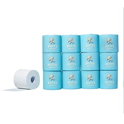 Potty Mouth Bamboo Toilet Paper, 12 Rolls, 3-Ply Premium Bathroom Tissue, Soft & Strong, Tree-Free, Plastic-Free Packaging, Septic Safe, Eco-Friendly