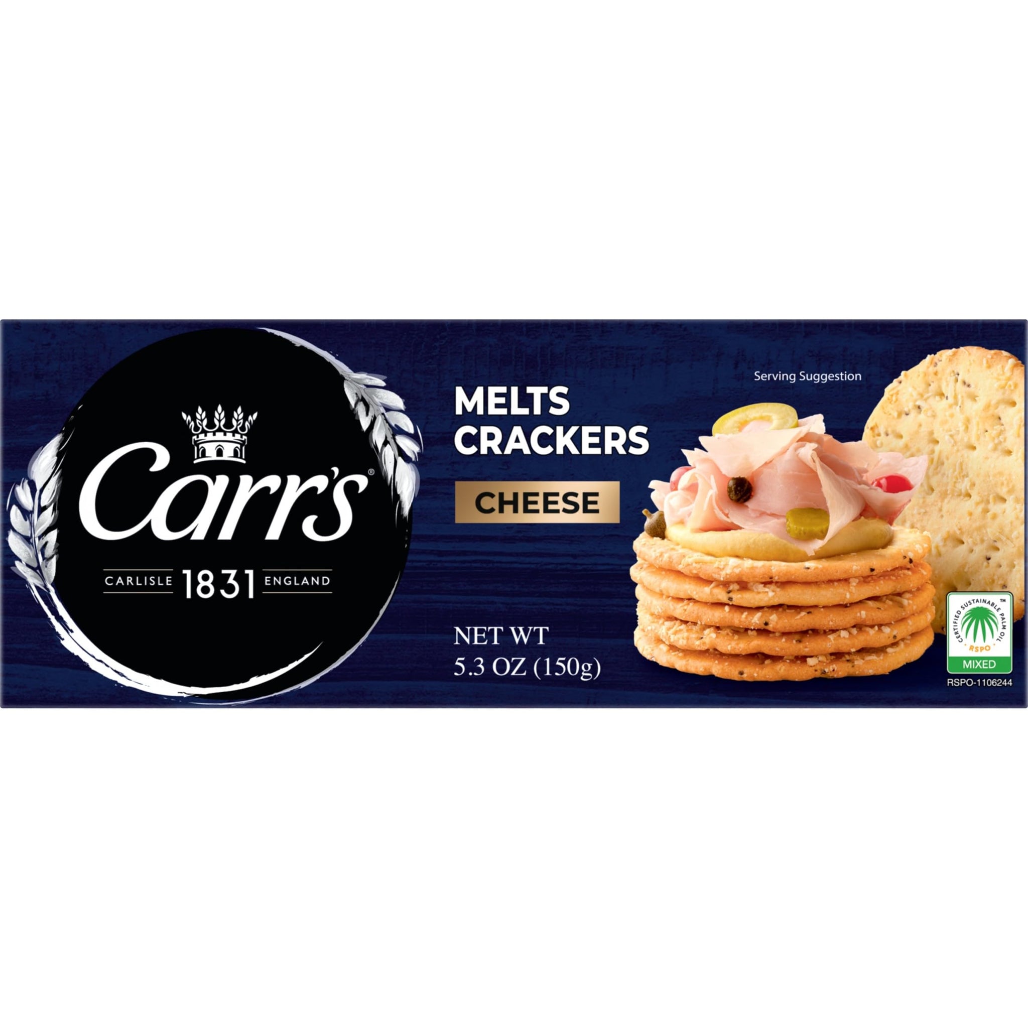 Carr's Crackers, Snack Crackers, Party Snacks, Cheese Melts, 5.3oz Box (1 Box)