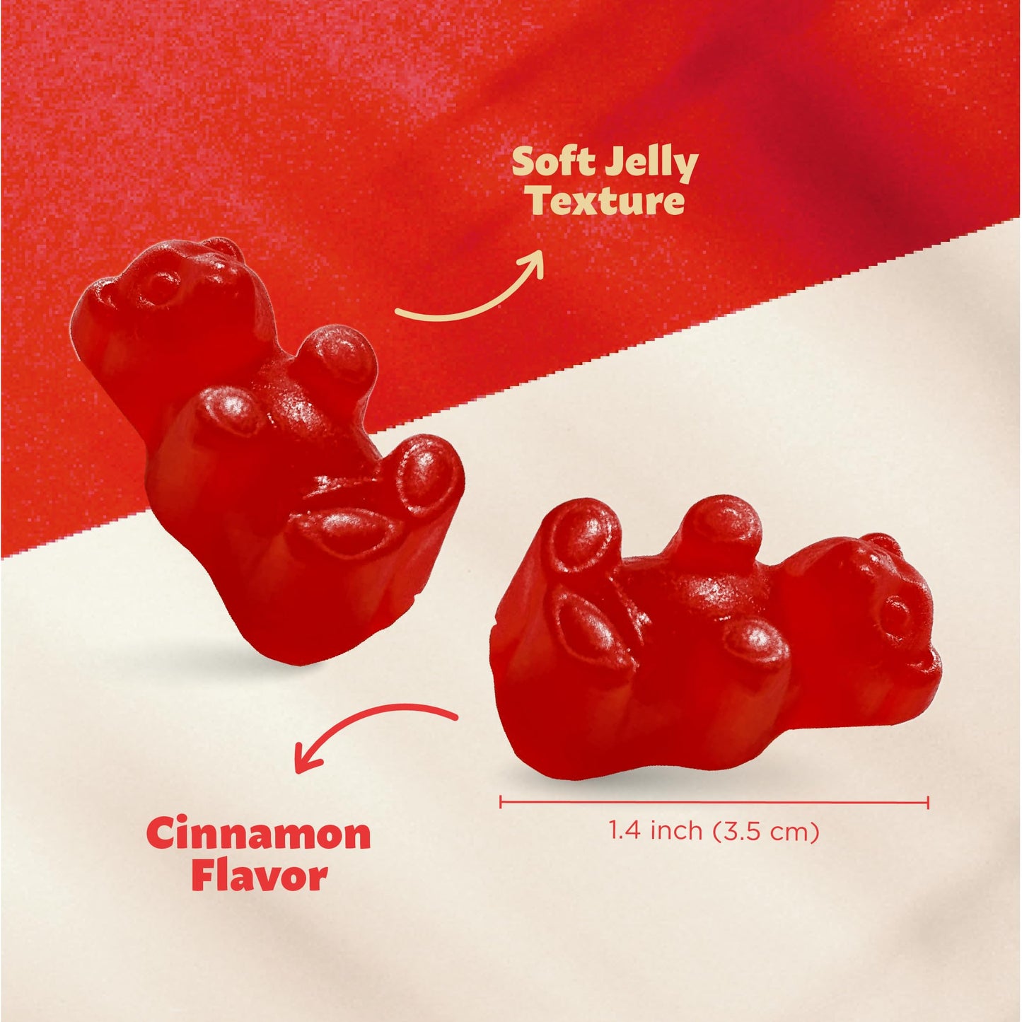 Cinnamon Bears | 1 Pound Pack | Classic JuJu Bears Gummy Candy | Old Fashioned Candy | Sweet and Spicy Treat for Snacking, Gifting and Party Favors