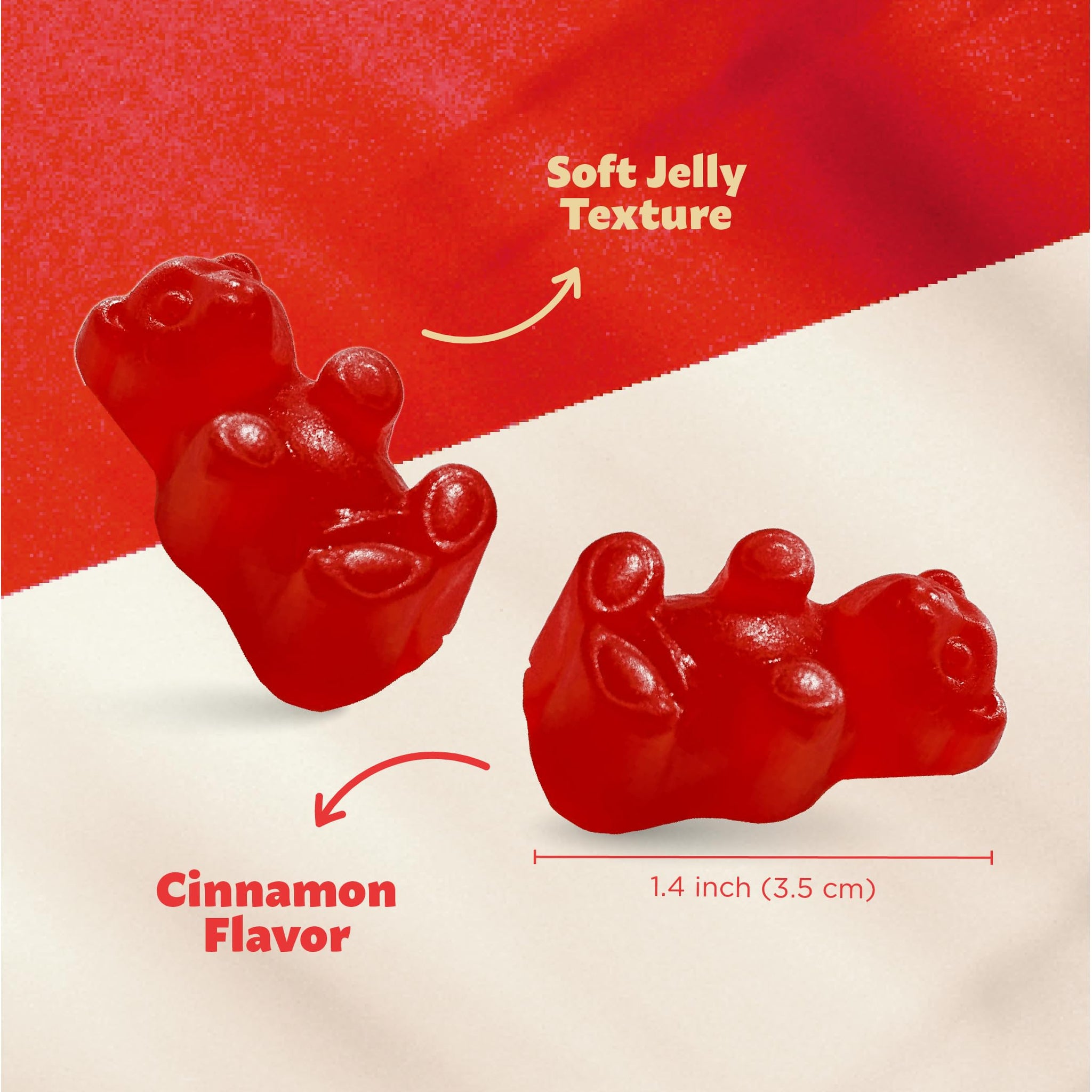 Cinnamon Bears | 1 Pound Pack | Classic JuJu Bears Gummy Candy | Old Fashioned Candy | Sweet and Spicy Treat for Snacking, Gifting and Party Favors