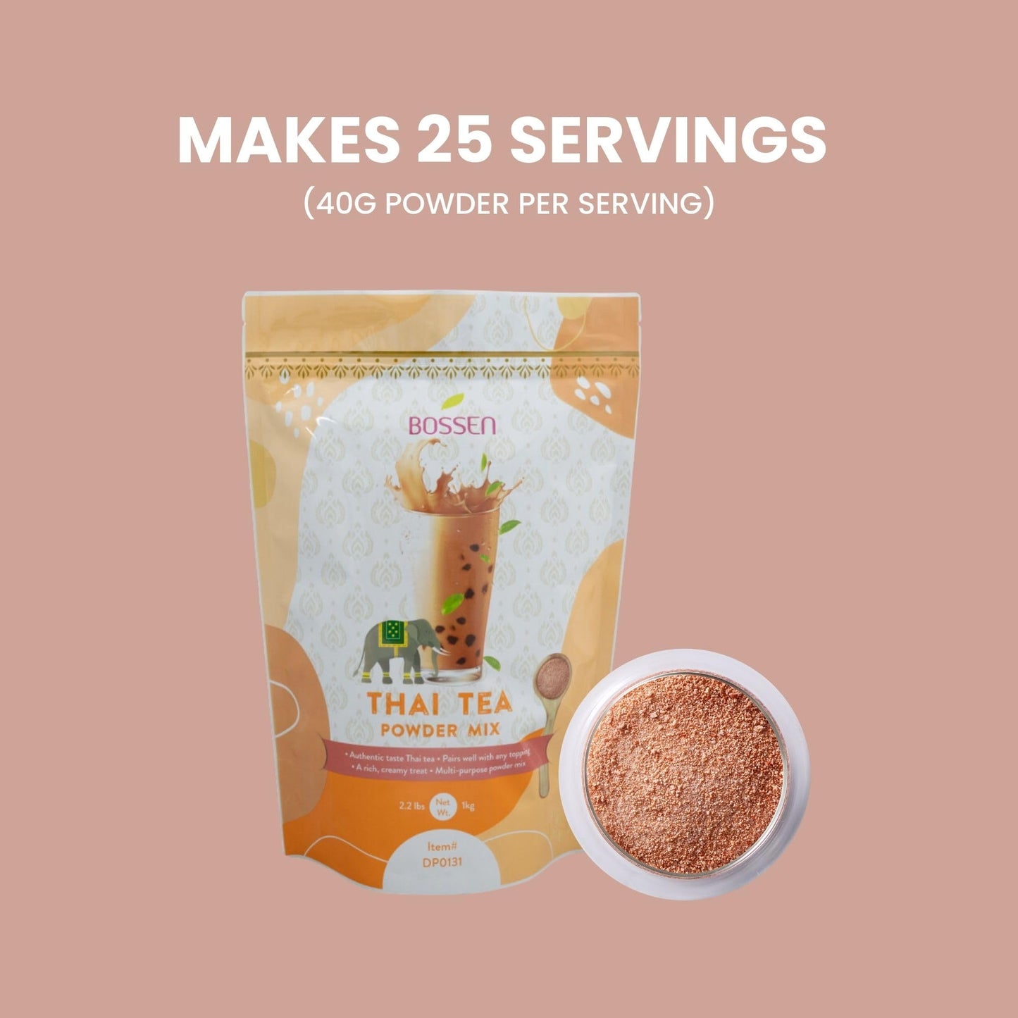 Bossen Bubble Tea Powder Mix - 2.2 Pound (Thai Tea)
