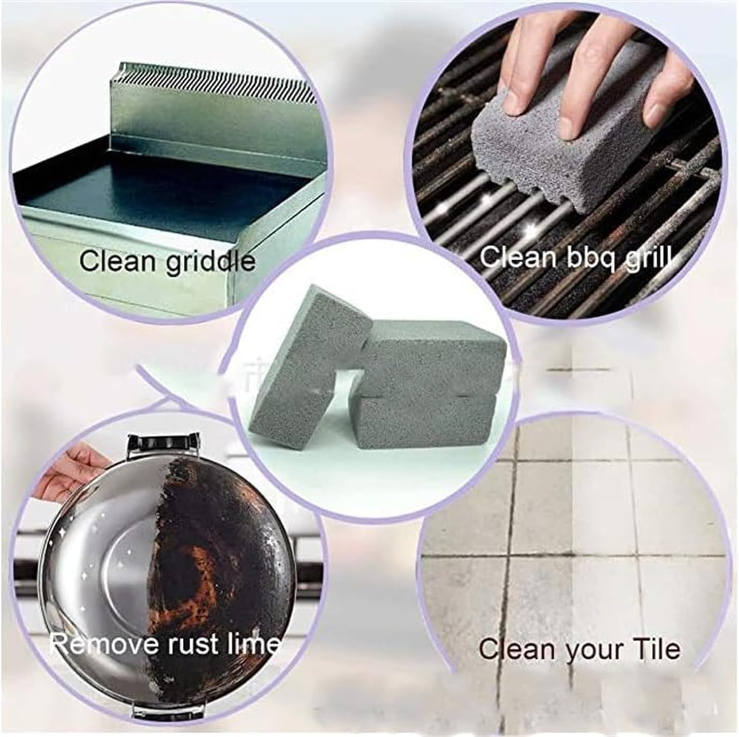 Velae Oven Grill And Fryer Cleaner Pumice,Barbecue Grill Scrubbing Stone, BBQ Grill Brick Cleaner, Griddle Stone Cleaning Block, Pumice Stone