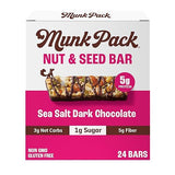 Munk Pack Fiber Nut Bars, Sea Salt Dark Chocolate, Prebiotic Probiotic GLP-1 Snack, 5g Fiber, Gut Friendly Allulose, Plant Protein, Gluten Free, Keto