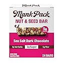 Munk Pack Fiber Nut Bars, Sea Salt Dark Chocolate, Prebiotic Probiotic GLP-1 Snack, 5g Fiber, Gut Friendly Allulose, Plant Protein, Gluten Free, Keto