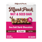 Munk Pack Fiber Nut Bars, Sea Salt Dark Chocolate, Prebiotic Probiotic GLP-1 Snack, 5g Fiber, Gut Friendly Allulose, Plant Protein, Gluten Free, Keto