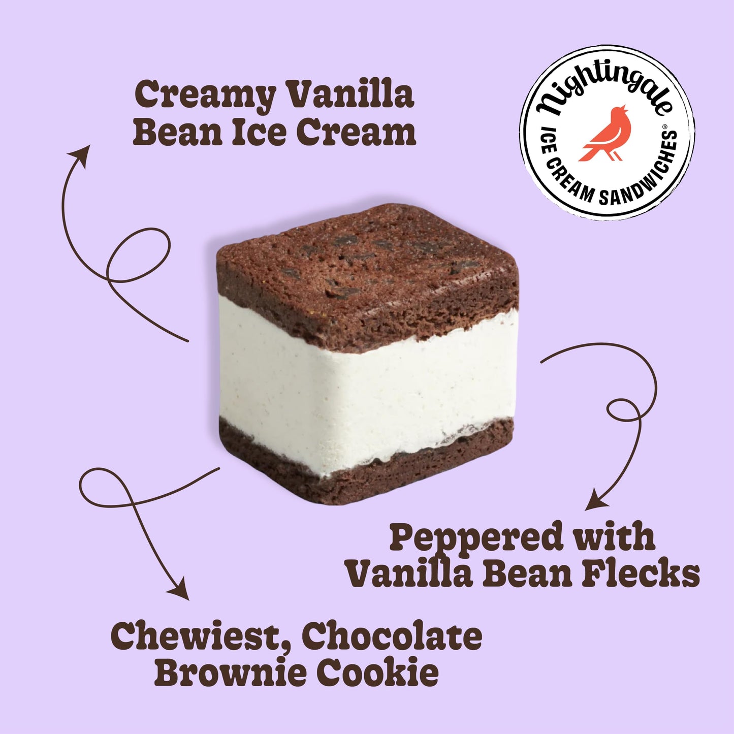 Nightingale Ice Cream Sandwiches, The Classic Ice Cream Sandwich, 2.6 Ounce (Pack of 1)
