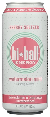 HIBALL ENERGY Watermelon Mint Sparkling Energy Water, 16 FZ