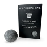 Murchison-Hume Wool Dryer Balls - 100% New Zealand Wool, Natural Fabric Softener, Reduces Drying Time, Eco-Friendly & Reusable - Set of 6