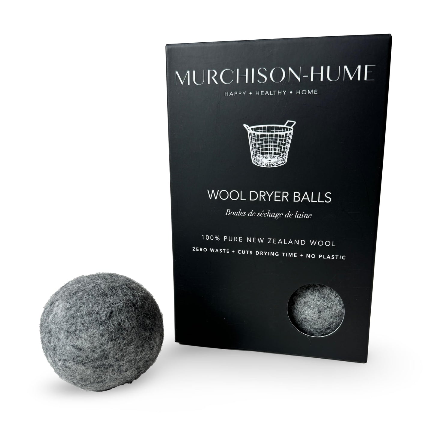Murchison-Hume Wool Dryer Balls - 100% New Zealand Wool, Natural Fabric Softener, Reduces Drying Time, Eco-Friendly & Reusable - Set of 6
