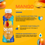 Berri Fit Hydration - Organic Mango Flavor Natural Sports Drink - Plant-Based Electrolyte Beverage - Low Calorie, Paleo Coconut Water Solution, 16oz