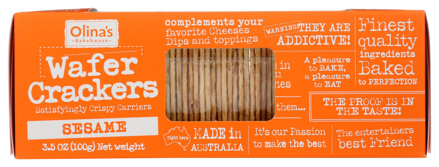 Olinas Bakehouse Wafer Cracker Snack - Sesame 3.5oz