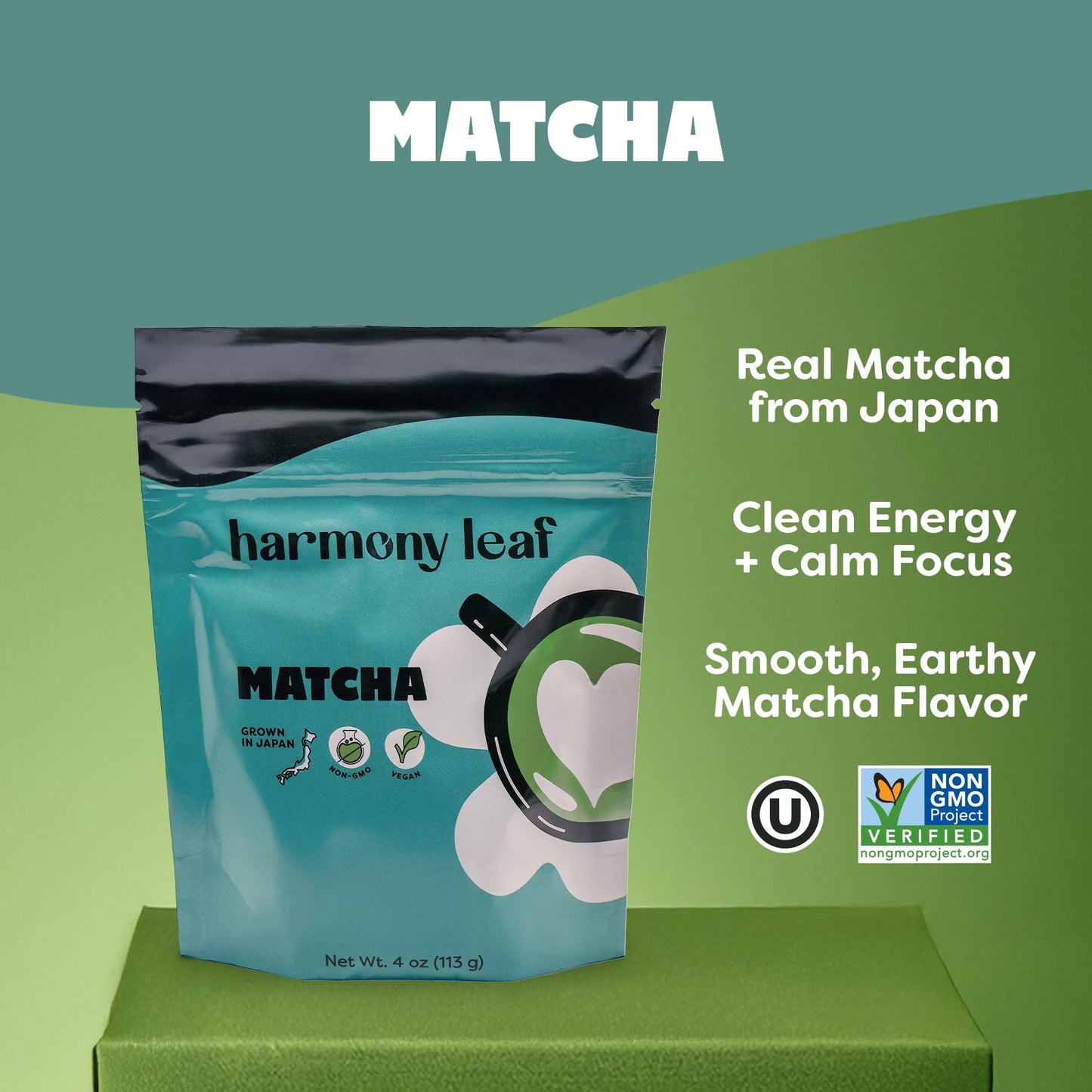 Harmony Leaf Matcha Green Tea Powder, 4 oz, 50+ Servings, Smooth Matcha for Lattes and Daily Rituals