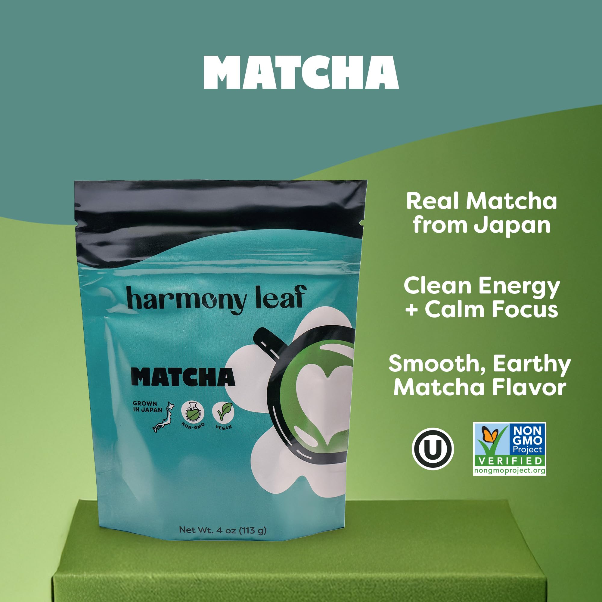 Harmony Leaf Matcha Green Tea Powder, 4 oz, 50+ Servings, Smooth Matcha for Lattes and Daily Rituals