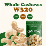 Food to Live - Raw Cashews, 4 Pounds Deluxe Whole Nuts, Unsalted, Unroasted Fancy Snack, Size W-320, Kosher, Vegan, Bulk, A good source of Magnesium