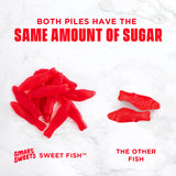 SmartSweets Sweet Fish, Low Sugar Gummy Candy (3g), Low Calorie (130), Gluten-Free -1.8oz (Pack of 6) Packaging may vary