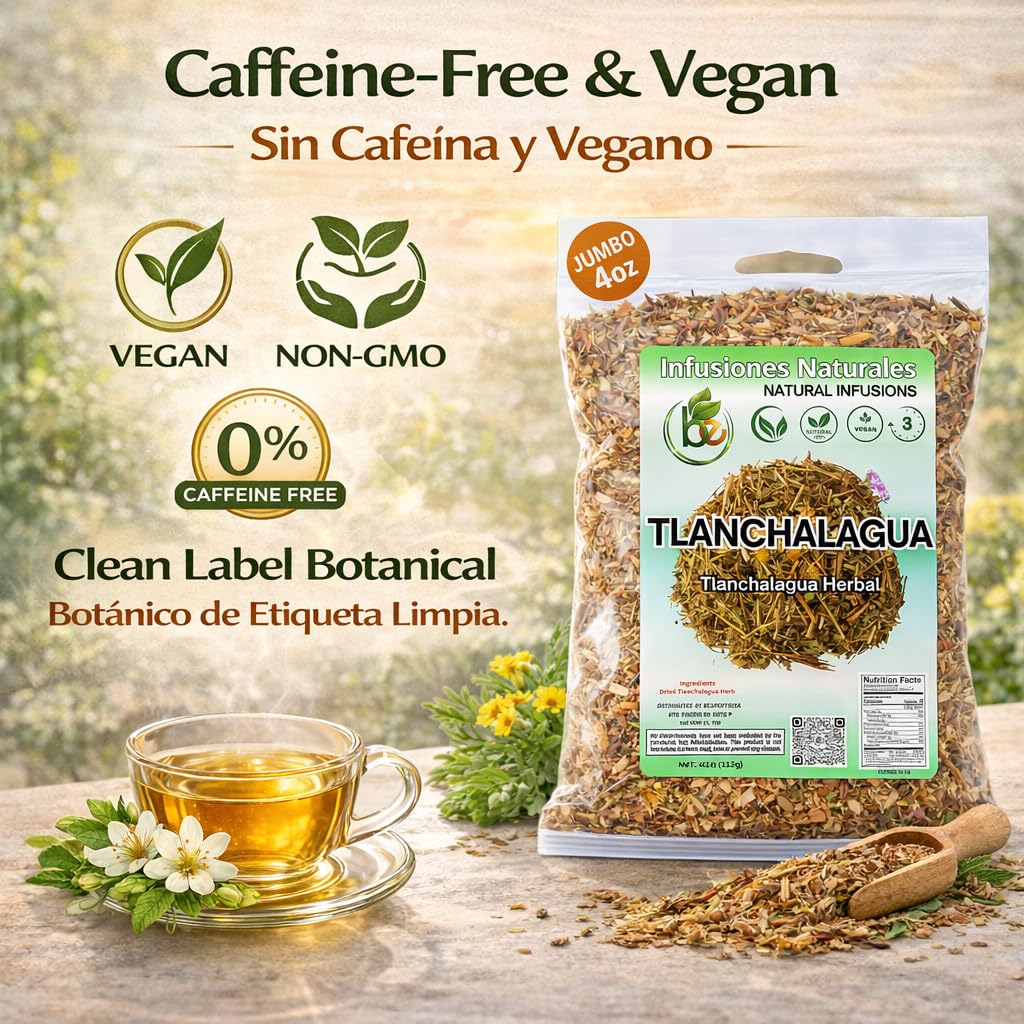Tlanchalagua Herbal Tea - 4 oz (113 g) - Traditional Mexican Herb - Wildcrafted Loose Leaf Infusion - 100% Natural, Vegan, Non-GMO - by BexpertsUSA