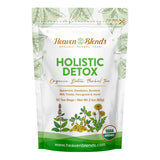 Heaven Blends Organic Holistic Detox Tea - USDA Organic - Spearmint, Dandelion, Burdock, Milk Thistle Seed, Fenugreek & Yellowdock Root - sugar free