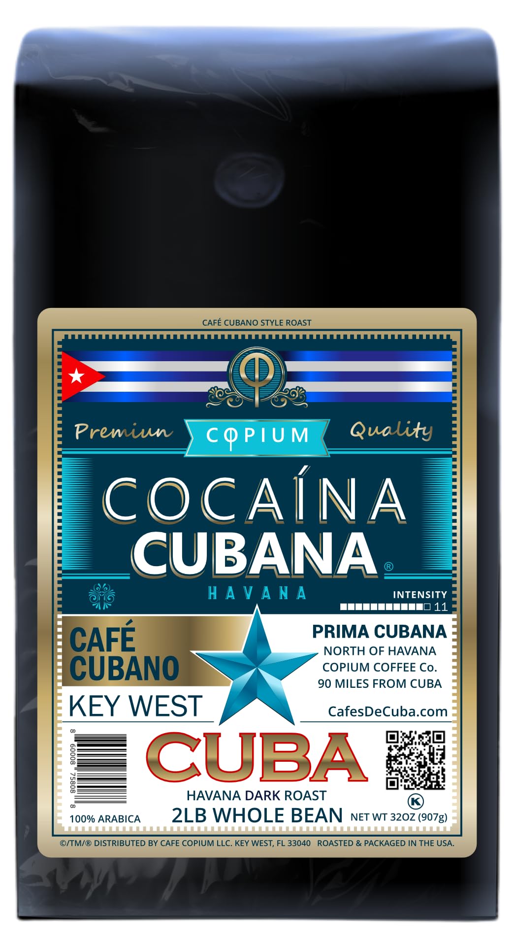 HAVANA - 100% ARABICA COFFEE - INTENSITY 11 - CAFÉ COPIUM ® 2 lb Whole Beans