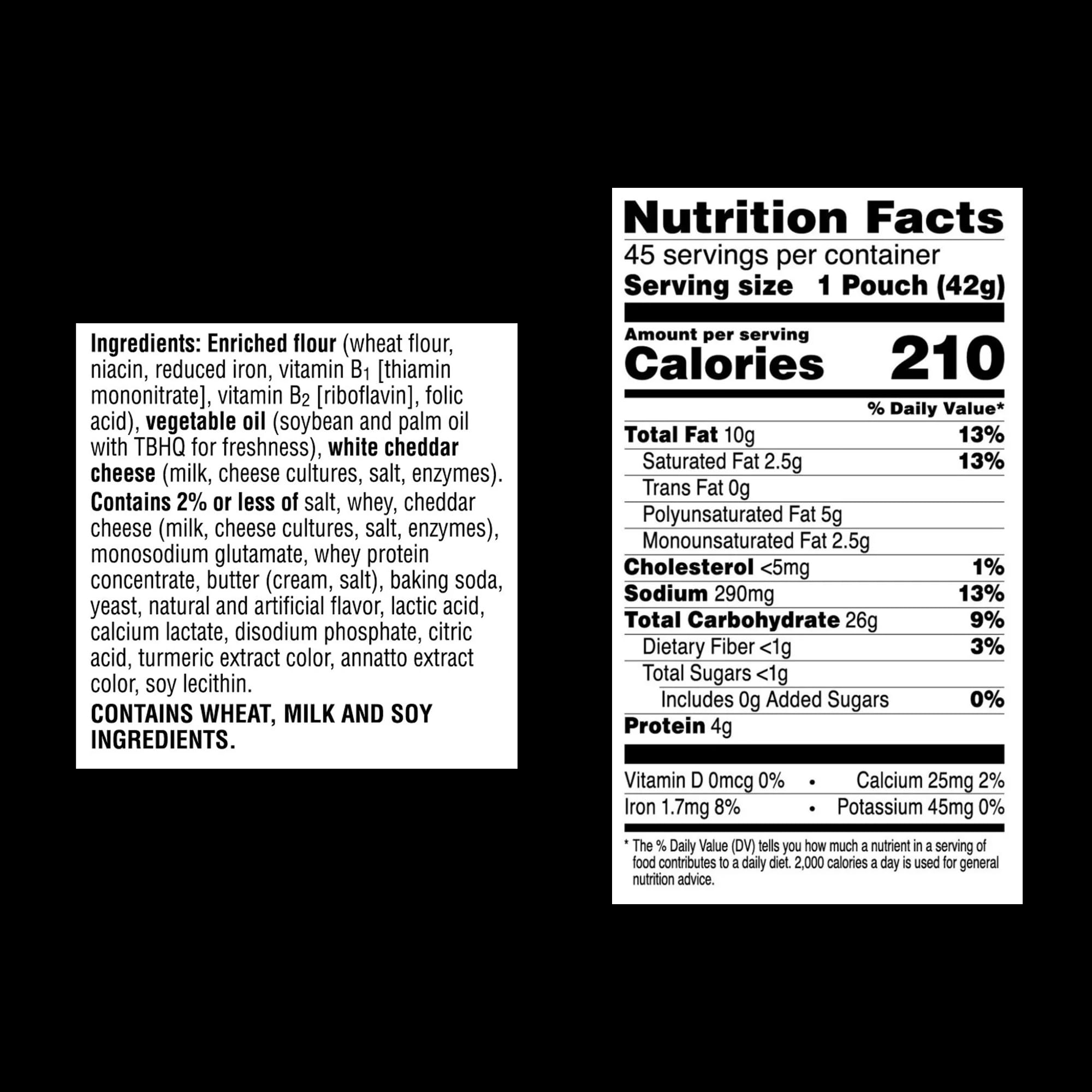 Bulk Cheez-It White Cheddar Cracker Snack Packs (White Cheddar) (Pack of 40)
