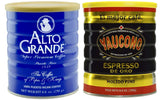 Alto Grande Super Premium Medium-Dark Roast Ground Coffee, and Yaucono Espresso De Oro Dark Roast Fine Ground Coffee, 8.8 Ounce Canisters, Puerto Rico