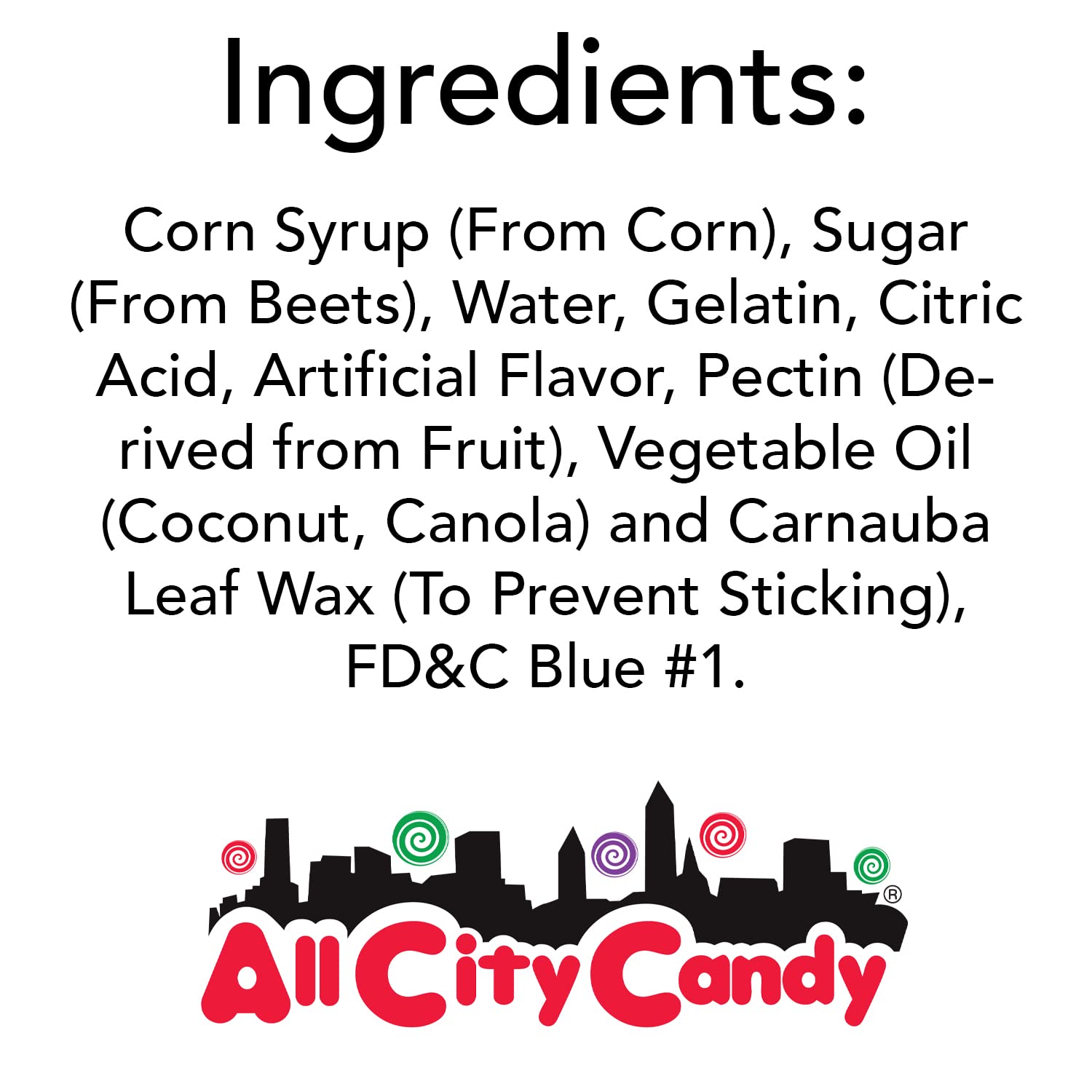 All City Candy Flavorful, Fresh & Soft 5 Pound Bulk Gummi Bear Candy Bags Individual Fruit Flavors World's Best Gummy Candy (Blue Raspberry)