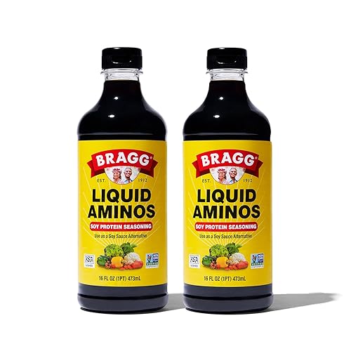 Bragg Liquid Aminos All Purpose Seasoning - Soy Sauce Alternative - Gluten Free, No GMO’s, Kosher Certified, 16 ounce, 2 Pack