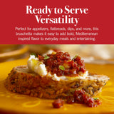 Bella Sun Luci Sun Dried Tomato Bruschetta Spread with Italian Basil, Mediterranean Italian Style Sun-Ripened Tomatoes, Kosher, Vegan, Gluten-Free