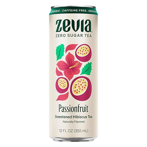 Zevia, Organic Caffeine Free Sweetened Hibiscus Passionfruit Tea, 12 Fl Oz