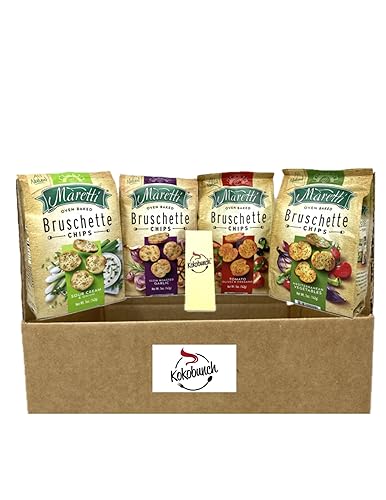 All Natural Bruschetta Vegan Cracker Bruschettini Chips Variety | Sour Cream Onion | Roasted Garlic | Tomato Olive Oregano | Mediterranean Vegatables
