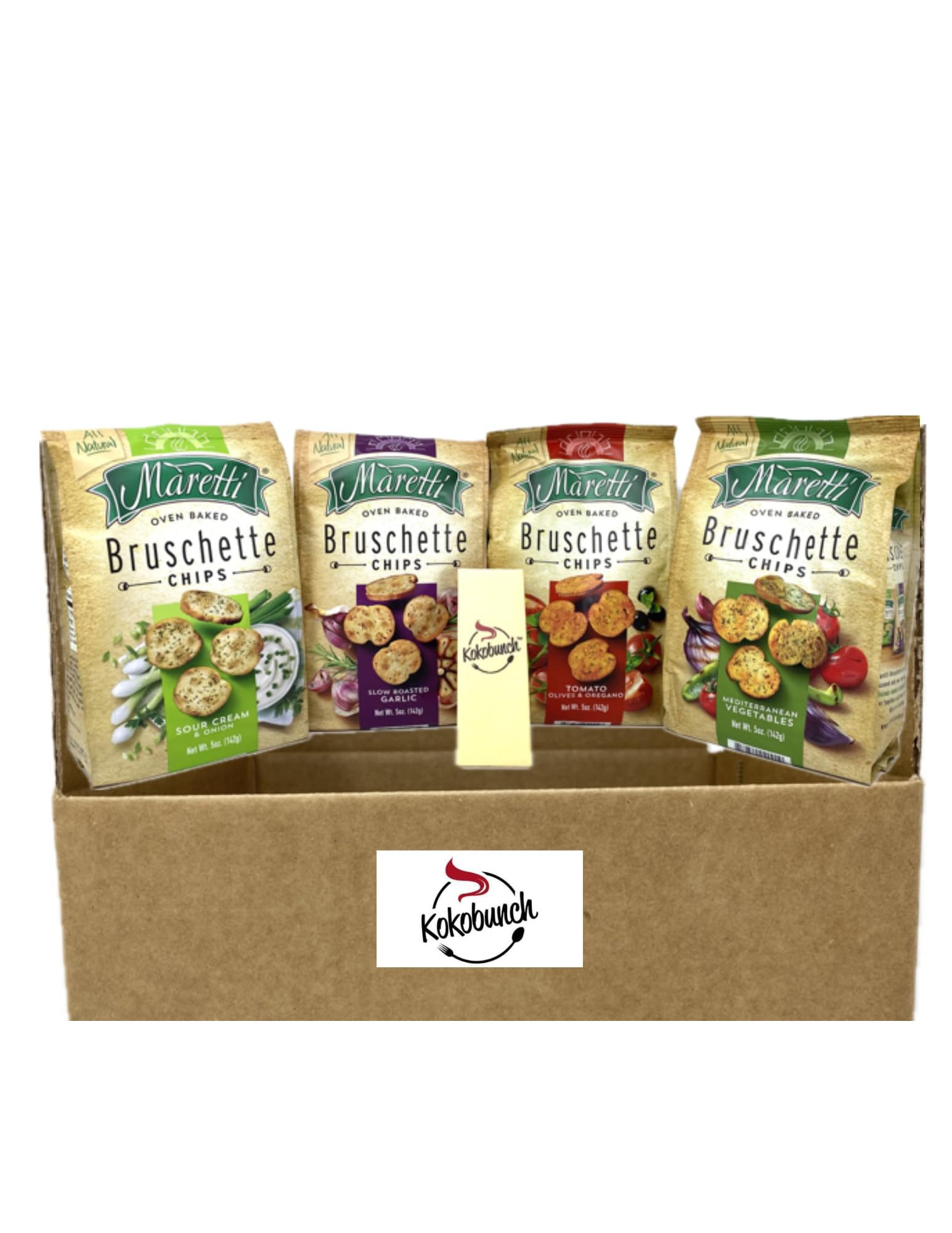 All Natural Bruschetta Vegan Cracker Bruschettini Chips Variety | Sour Cream Onion | Roasted Garlic | Tomato Olive Oregano | Mediterranean Vegatables