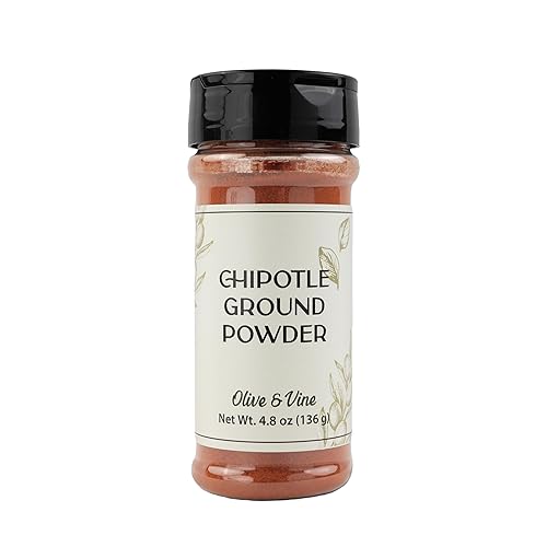 Olive & Vine Chipotle Ground Powder, Smoky Heat, For Grilling & Marinades, Rich Tradition, Authentic Taste, For Global Recipes (4.8 Ounce)