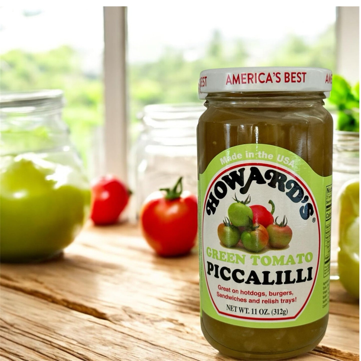 Howard’s Green Tomato Piccalilli 11 oz (312g) | Classic Relish | Great on Hot Dogs, Burgers, Sandwiches & Relish Trays | Gluten Free [Pack of 2]