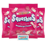 Smarties Squashies Foam Marshmallows Gummy Candies & Smarties Sample Packet Variety Pack - Raspberry & Cream Flavored - Allergen Free, Peanut Free