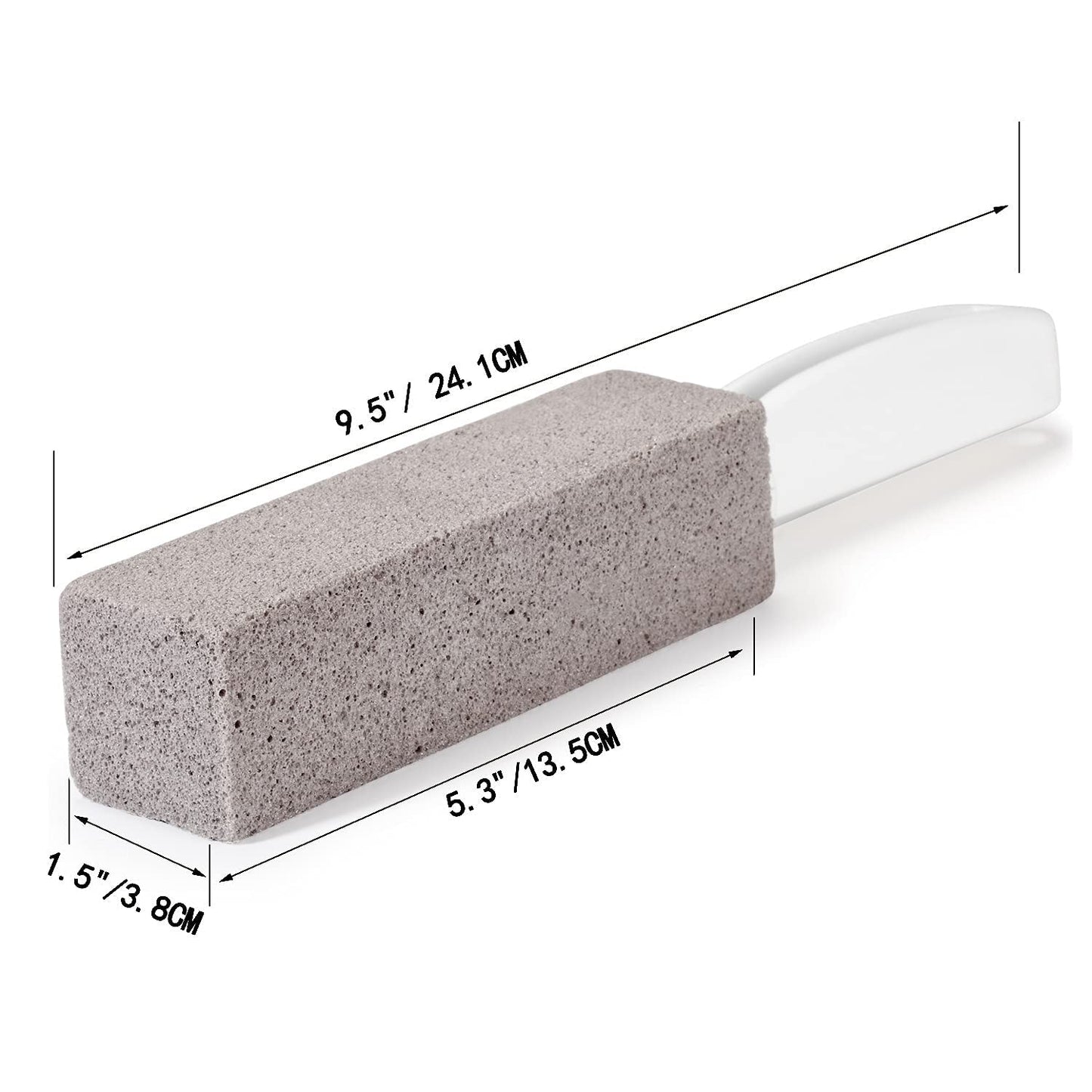 3 Pack Pumice Stone for Toilet Bowl Cleaning with Handle, Scouring Stick Remove Toilet Bowl Hard Water Rings, Calcium Buildup and Rust for Cleaning