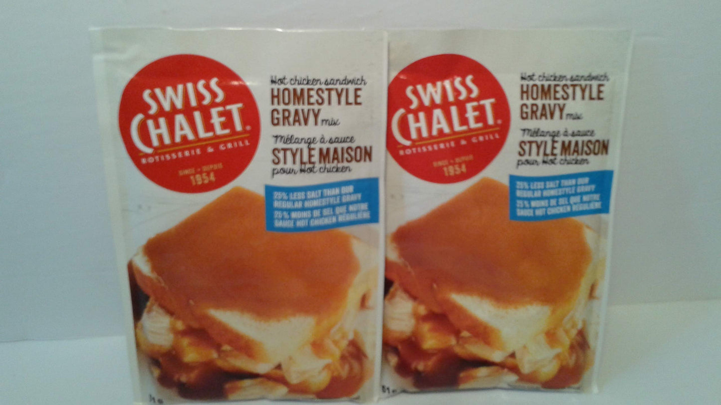 Swiss Chalet Low Sodium HOMESTYLE Gravy (2 Pack) 51g/1.8oz Imported from Canada